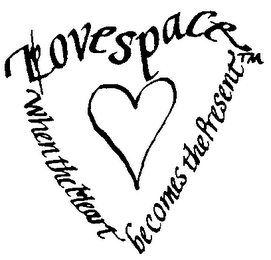 LOVESPACE, WHEN THE HEART BECOMES THE PRESENT logo