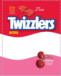 LOW FAT SNACK BITE SIZED TWIZZLERS BITES CHERRY ARTIFICIALLY FLAVORED logo