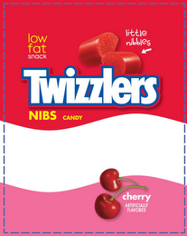 LOW FAT SNACK LITTLE NIBBLES TWIZZLERS NIBS CANDY CHERRY ARTIFICIALLY FLAVORED logo