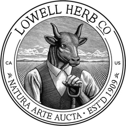 LOWELL HERB CO CA US NATURA ARTE AUCTAEST'D 1909 logo