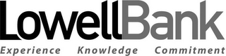 LOWELLBANK EXPERIENCE KNOWLEDGE COMMITMENT logo