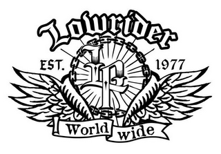 LOWRIDER LR EST. 1977 WORLDWIDE logo