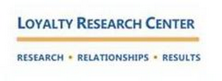 LOYALTY RESEARCH CENTER RESEARCH · RELATIONSHIPS · RESULTS logo