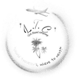 L.T.C LISH TRAVEL COMPANY "WORLD TRAVELERS, WHERE TO NEXT?" logo