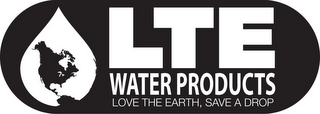 LTE WATER PRODUCTS LOVE THE EARTH, SAVE A DROP logo