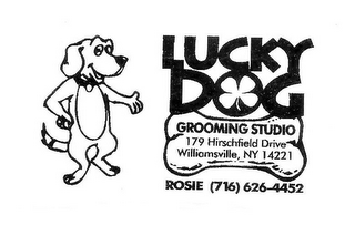 LUCKY DOG GROOMING STUDIO 179 HIRSCHFIELD DRIVE WILLIAMSVILLE, NY 14221 ROSIE (716) 626-4452 logo