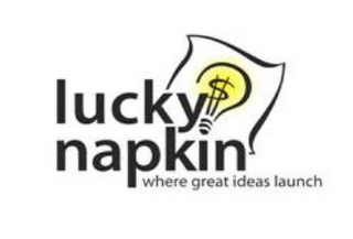 LUCKY NAPKIN WHERE GREAT IDEAS LAUNCH logo