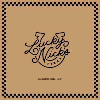 LUCKY NICK'S PIZZA NICE LITTLE PIZZA, HUH? logo