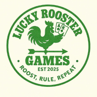 LUCKY ROOSTER GAMES EST 2025 · ROOST, RULE, REPEAT · A K logo