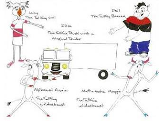 LUCY THE TALKING OWL DELL THE TALKING BEAVER IDLE THE TALKING TRUCK WITH A MAGICAL TRAILER ALPHABET ANNIE THE TALKING WILDERBEAST MATHEMATIC MAGGIE THE TALKING WILDERBEAST logo