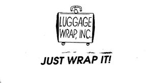 LUGGAGE WRAP, INC. JUST WRAP IT logo