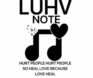 LUHV NOTE HURT PEOPLE HURT PEOPLE SO HEAL LOVE BECAUSE LOVE HEAL logo