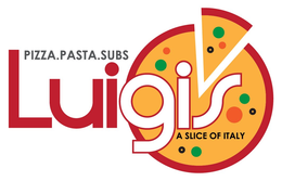 LUIGI'S A SLICE OF ITALY PIZZA.PASTA.SUBS logo
