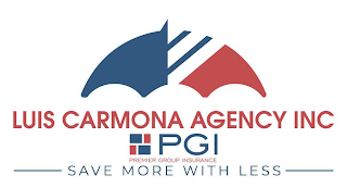 LUIS CARMONA AGENCY INC PGI PREMIER GROUP INSURANCE SAVE MORE WITH LESS logo