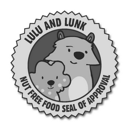 LULU AND LUNK NUT FREE FOOD SEAL OF APPROVAL logo