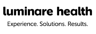 LUMINARE HEALTH EXPERIENCE. SOLUTIONS. RESULTS. logo