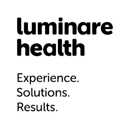 LUMINARE HEALTH EXPERIENCE. SOLUTIONS. RESULTS. logo
