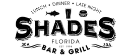 LUNCH DINNER LATE NIGHT SHADES BAR & GRILL FLORIDA 30A EST 1994 logo