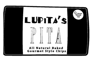 LUPITA'S PITA ALL NATURAL BAKED GOURMET STYLE CHIPS 0 GRAMS TRANS FAT logo