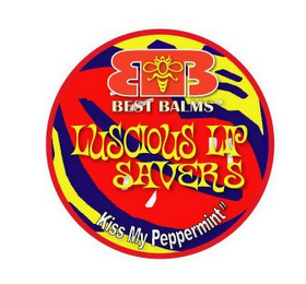 LUSCIOUS LIP SAVERS KISS MY PEPPERMINT" BB BEST BALMS logo