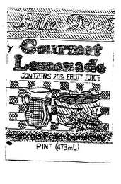 LUTHER DRYERS GOURMET LEMONADE CONTAINS 20% FRUIT JUICE logo