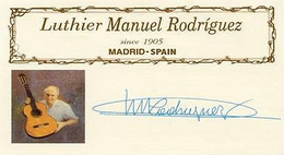 LUTHIER MANUEL RODRÍGUEZ SINCE 1905 MADRID - SPAIN logo