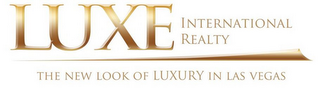LUXE INTERNATIONAL REALTY THE NEW LOOK OF LUXURY IN LAS VEGAS logo
