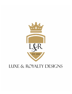 LUXE & ROYALTY DESIGNS L&R EST. 2020 logo
