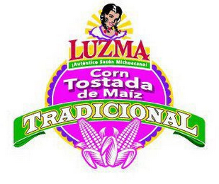 LUZMA ¡AUTENTICO SAZÓN MICHOACANO! CORNTOSTADA DE MAÍZ TRADICIONAL logo