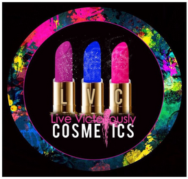 LVC LIVE VICTORIOUSLY COSMETICS logo
