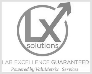 LX SOLUTIONS LAB EXCELLENCE GUARANTEED POWERED BY VALUMETRIX SERVICES logo