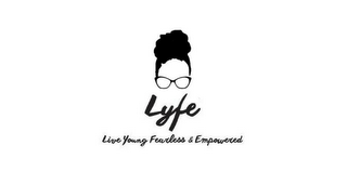 LYFE, LIVE YOUNG FEARLESS & EMPOWERED logo