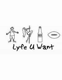 LYFE U WANT logo