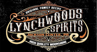 LYNCHWOODS SPIRITS ORIGINAL FAMILY RECIPE JACKSON CENTER PA HIGH QUALITY MOONSHINE logo
