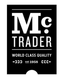 M C. TRADER WORLD CLASS QUALITY EST 1958 logo