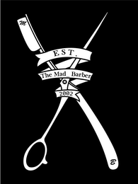 M EST. THE MAD-BARBER 2002 B logo