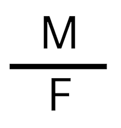 M F logo