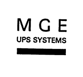 M G E UPS SYSTEMS logo