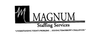 M MAGNUM STAFFING SERVICES "UNDERSTANDING TODAY'S PROBLEMS ... SOLVING TOMORROW'S CHALLENGES." logo