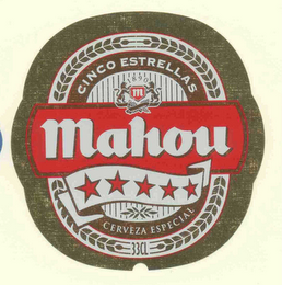 M MAHOU CINCO ESTRELLAS 1890 CERVEZA ESPECIAL 33CL logo
