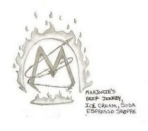 M MARJORIE'S BEEF JERKEY, ICE CREAM, SODA ESPRESSO SHOPPE logo