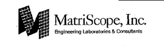 M MATRISCOPE, INC. ENGINEERING LABORATORIES & CONSULTANTS logo