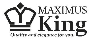 M MAXIMUS KING  QUALITY AND ELEGANCE FOR YOU. logo