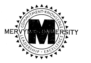 M MERVYN'S UNIVERSITY COMMITMENT KNOWLEDGE LEADERSHIP EXCELLENCE logo