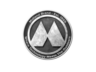 M MIDLAND BRAND EST. 1959 WHERE TECHNOLOGY MEETS THE OUTDOORS logo