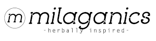 M MILAGANICS HERBALLY INSPIRED logo
