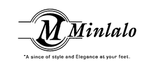 M MINLALO "A SINCE OF STYLE AND ELEGANCE AT YOUR FEET. logo