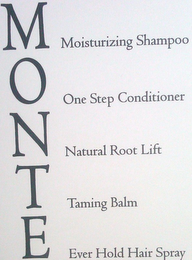 M MOISTURIZING SHAMPOO O ONE STEP CONDITIONER N NATURAL ROOT LIFT T TAMING BALM E EVER HOLD HAIR SPRAY logo