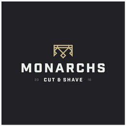 M MONARCHS CUT & SHAVE 20 16 logo