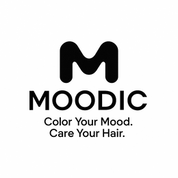 M MOODIC COLOR YOUR MOOD. CARE YOUR HAIR. logo